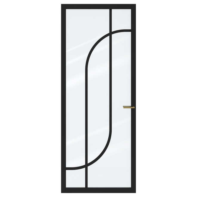 Binnendeur Skantrae SSL 14517 Blank Glas Zwart Gelakt